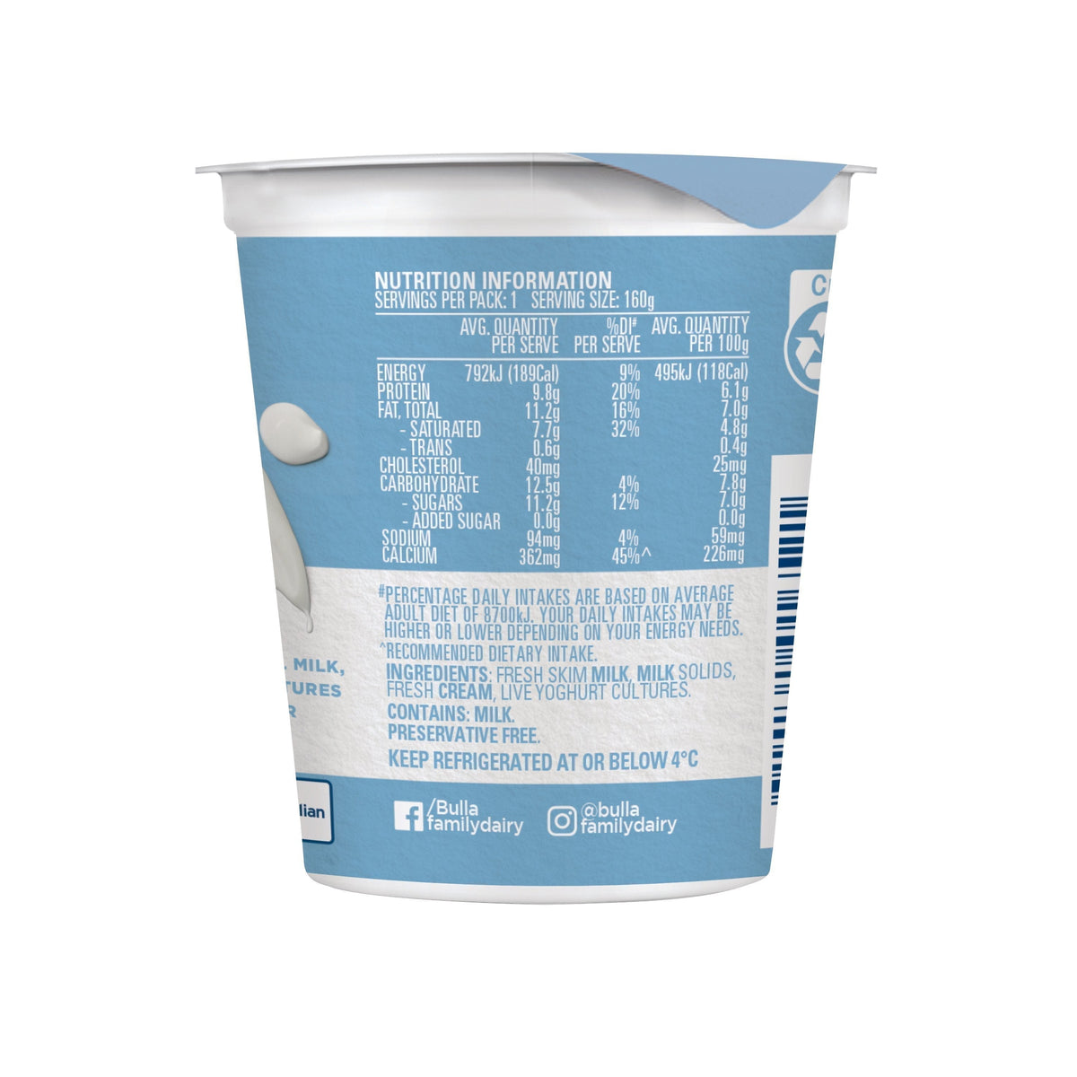 3+1 FREE Australian Style Yogurt Natural 160g