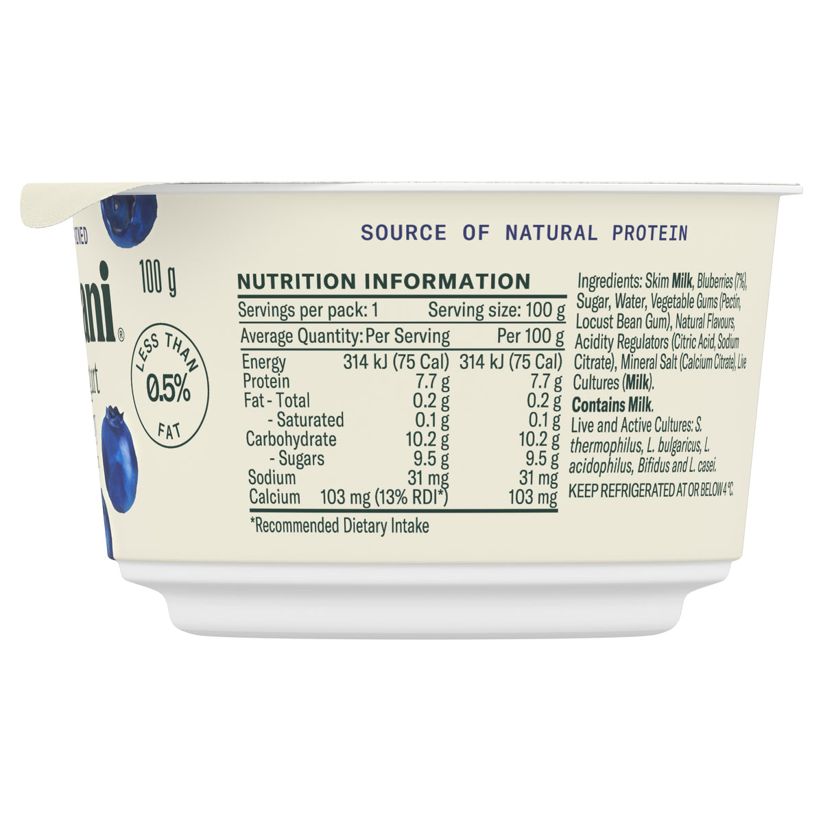 Chobani Blueberry Greek Yogurt 100g