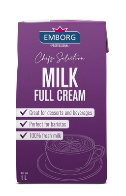 Emborg Full Cream Milk, UHT 3.0% Fat 1L x 12