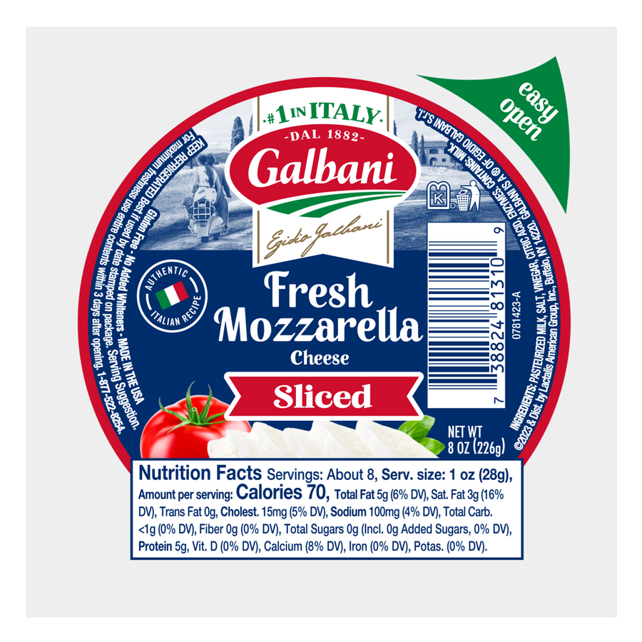 Fresh Mozzarella  Slice Cheese 8OZ