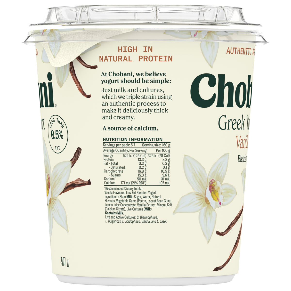 Chobani Tub Vanilla 907g