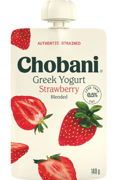 Chobani Strawberry Greek Yogurt Pouch 140g 0797