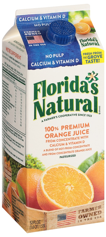 Floridas Natural Orange Juice w/ Calcium & Vitamin D  No pulp 520z