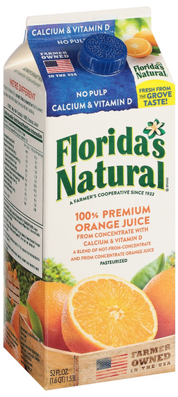 Floridas Natural Orange Juice w/ Calcium & Vitamin D  No pulp 520z