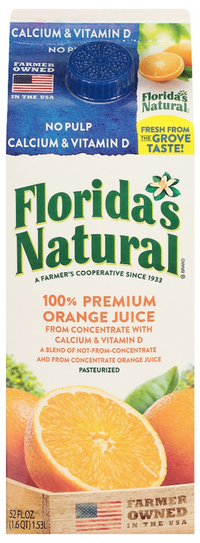 Floridas Natural Orange Juice w/ Calcium & Vitamin D  No pulp 520z