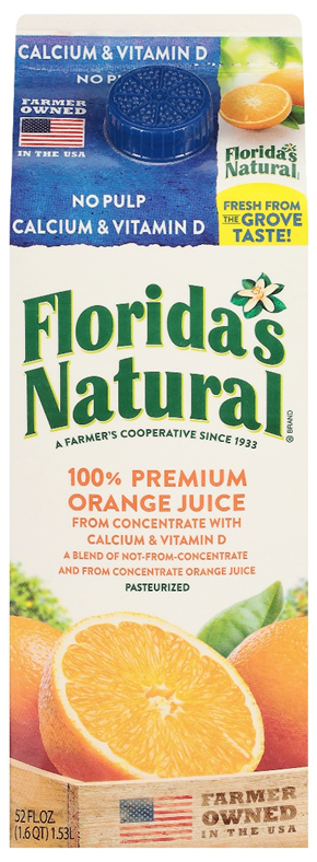 Floridas Natural Orange Juice w/ Calcium & Vitamin D  No pulp 520z