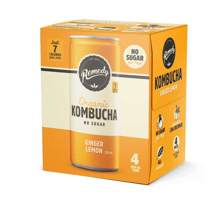Ginger Lemon Kombucha Can 4-pack