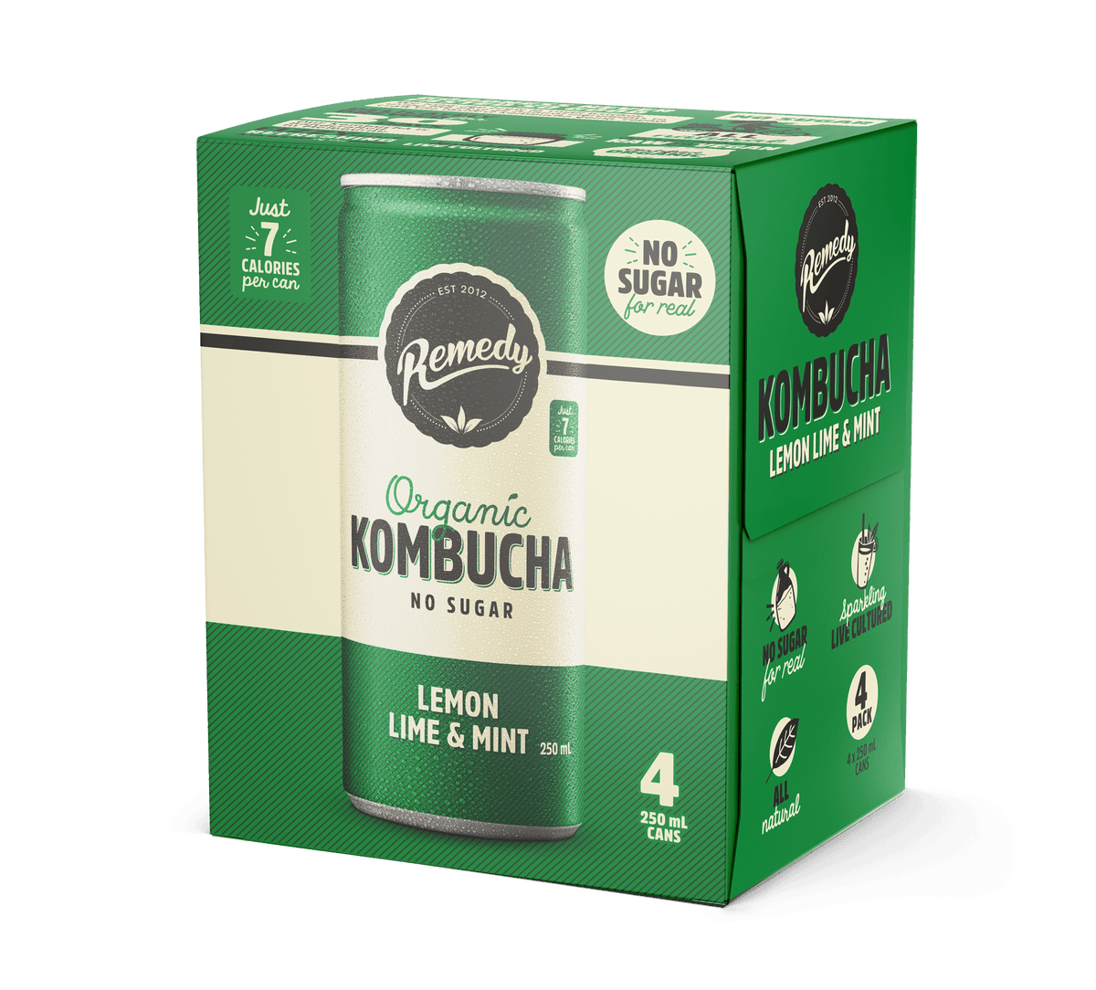 Lemon Lime Mint Kombucha Can 4-pack