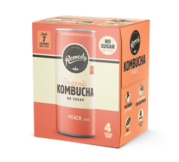 Peach Kombucha Can 4-pack