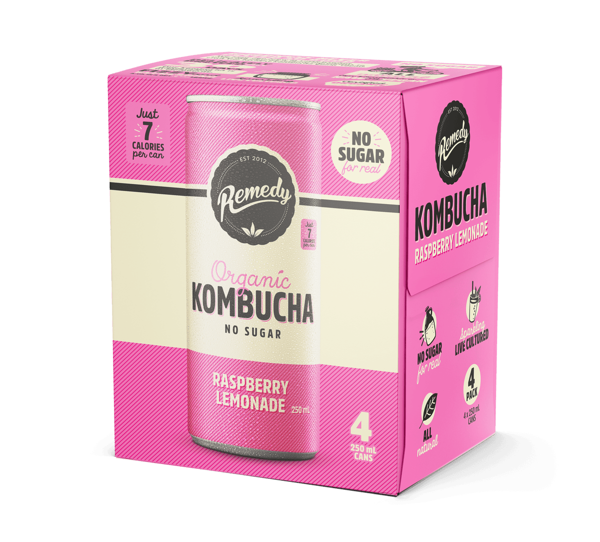 Raspberry Lemonade Kombucha Can 4-pack