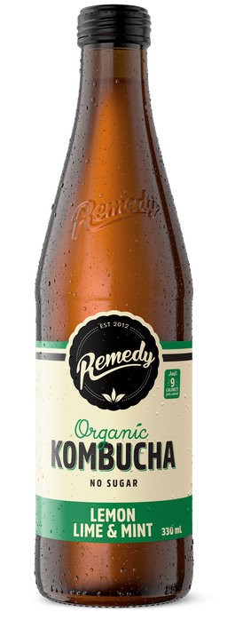 Lemon Lime and Mint Kombucha Bottle 330ml x 12