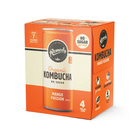 Mango Passion Organic Kombucha 4-pack