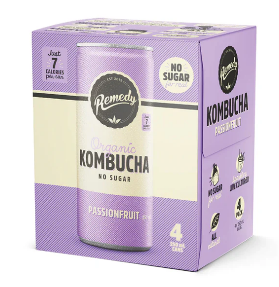Passionfruit Kombucha Can 4-pack