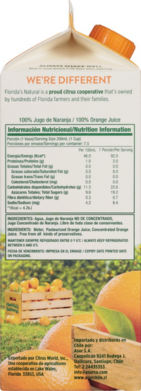 Floridas Natural Orange Juice  With Pulp 520z(Some Pulp)
