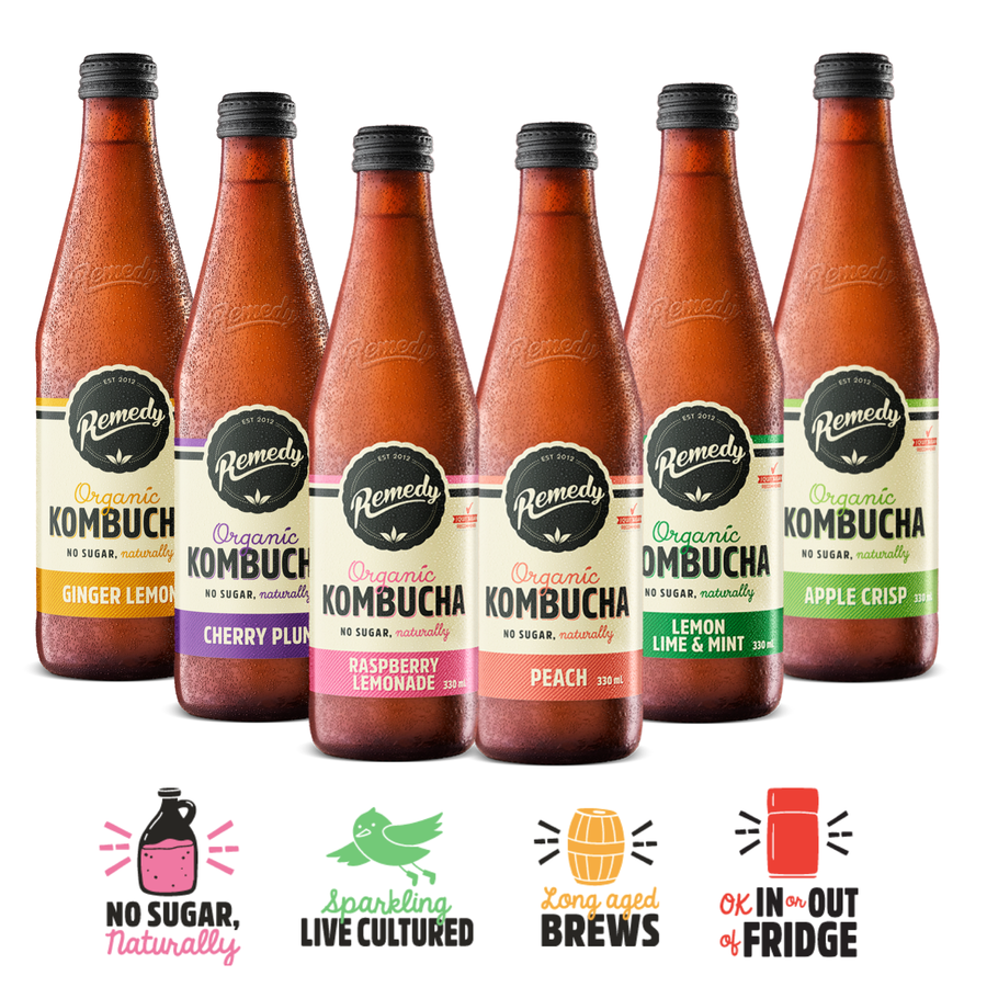 Mixed Case Organic Kombucha 330ml x 12